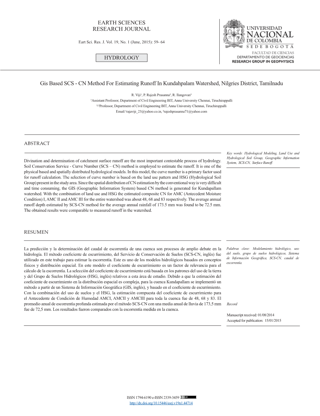 CN Method for Estimating Runoff in Kundahpalam Watershed, Nilgries District, Tamilnadu