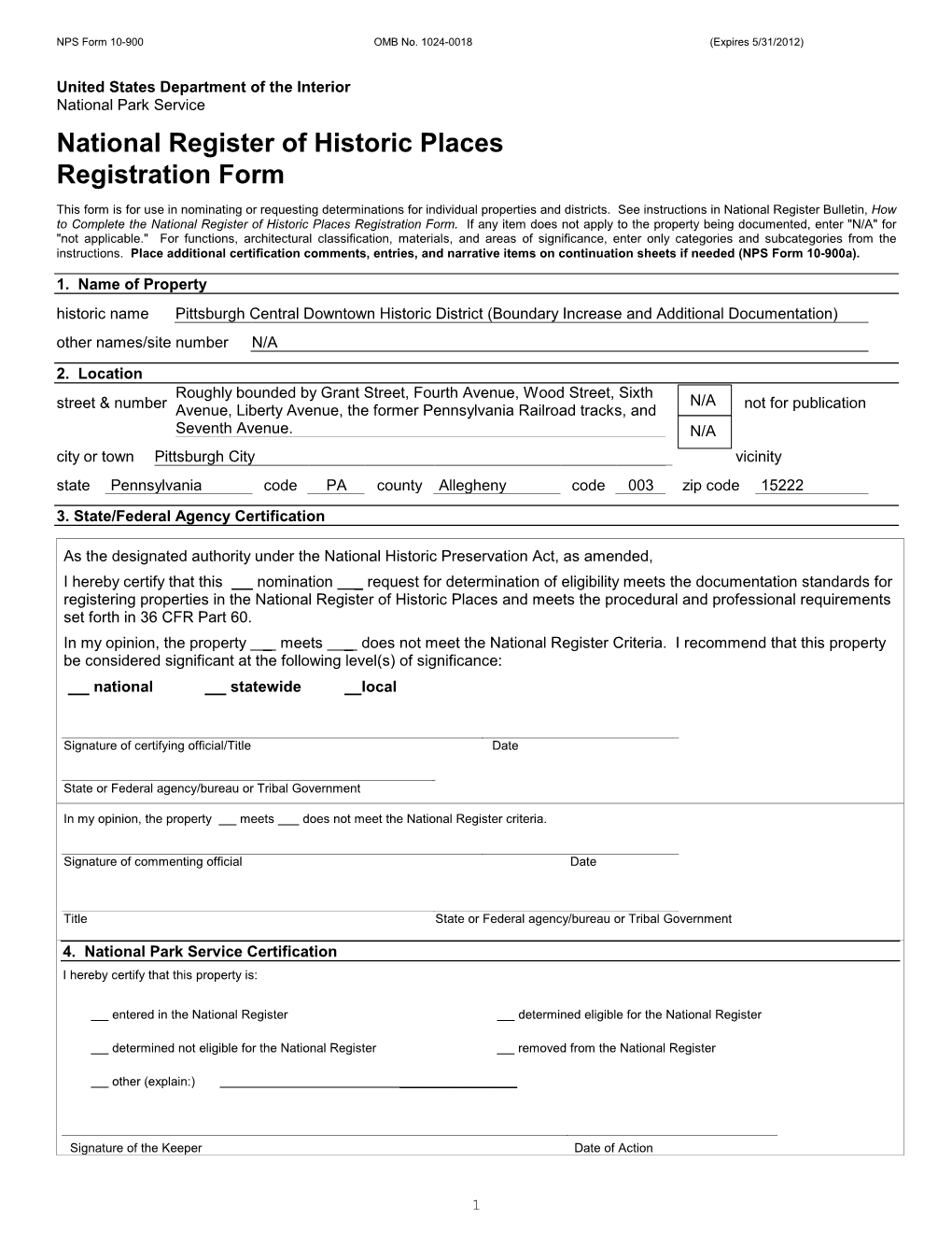 National Register of Historic Places Registration Form