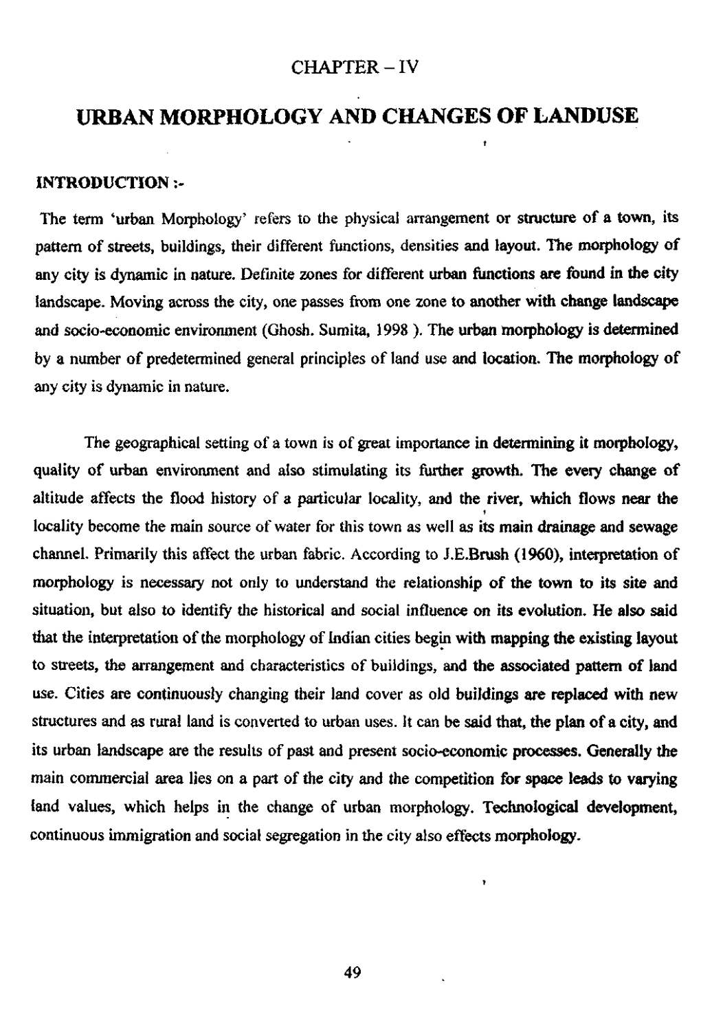 Urban Morphology and Changes of Landuse