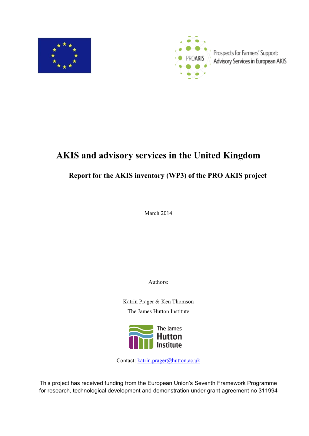 AKIS and Advisory Services in the United Kingdom