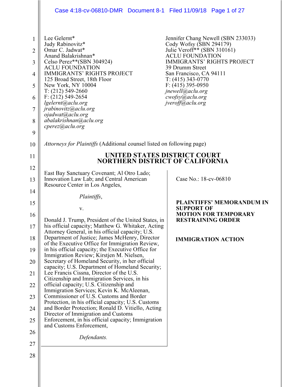 United States District Court Northern District Of