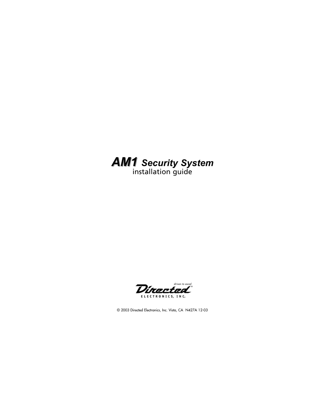 AM1 Security System Installation Guide