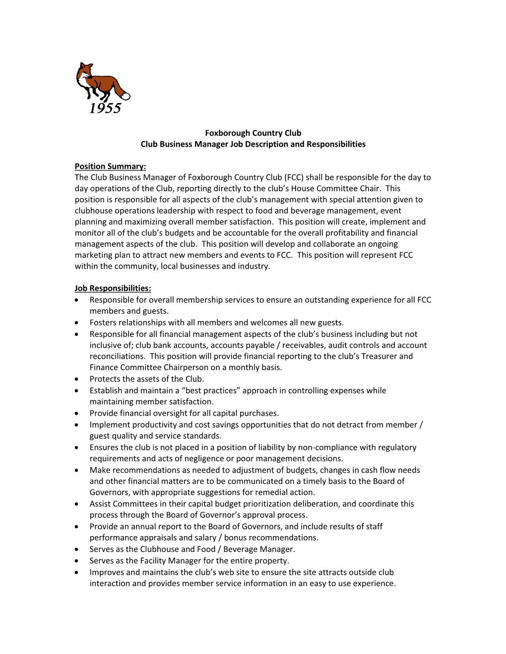 General Manager Job Description and Responsibilities