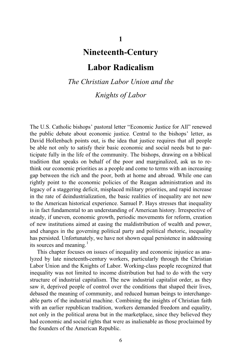 Religion and Radical Politics: an Alternative Christian Tradition in the United States