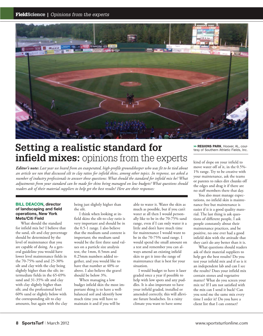 Setting a Realistic Standard for Infield Mixes: Opinions from the Experts