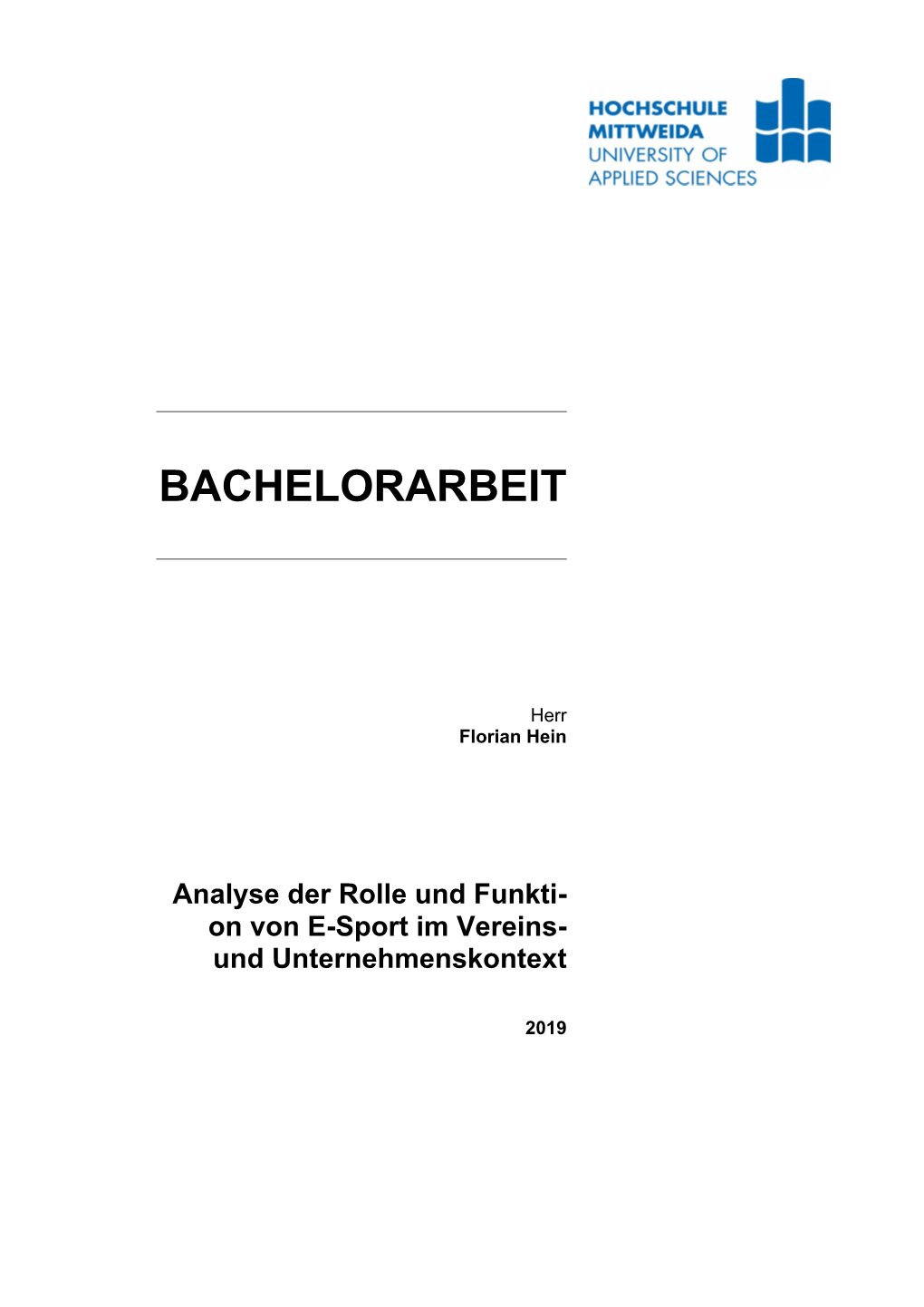 Bachelorarbeit