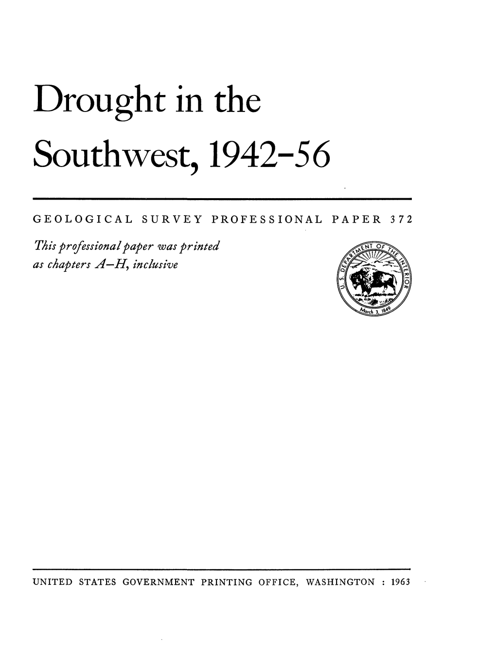 Drought in the Southwest, 1942-56