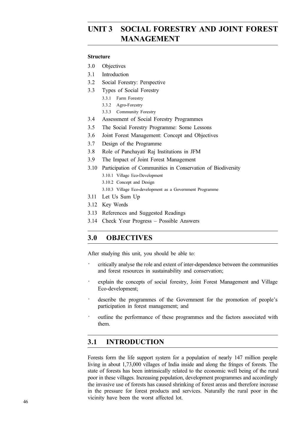 Unit 3 Social Forestry and Joint Forest Management