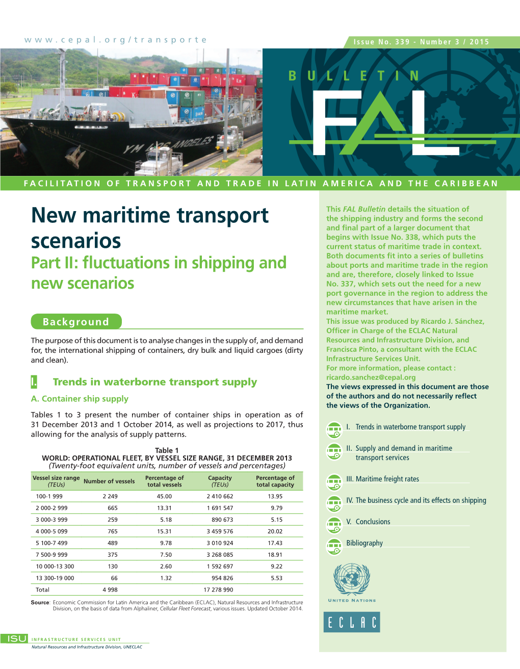 New Maritime Transport Scenarios