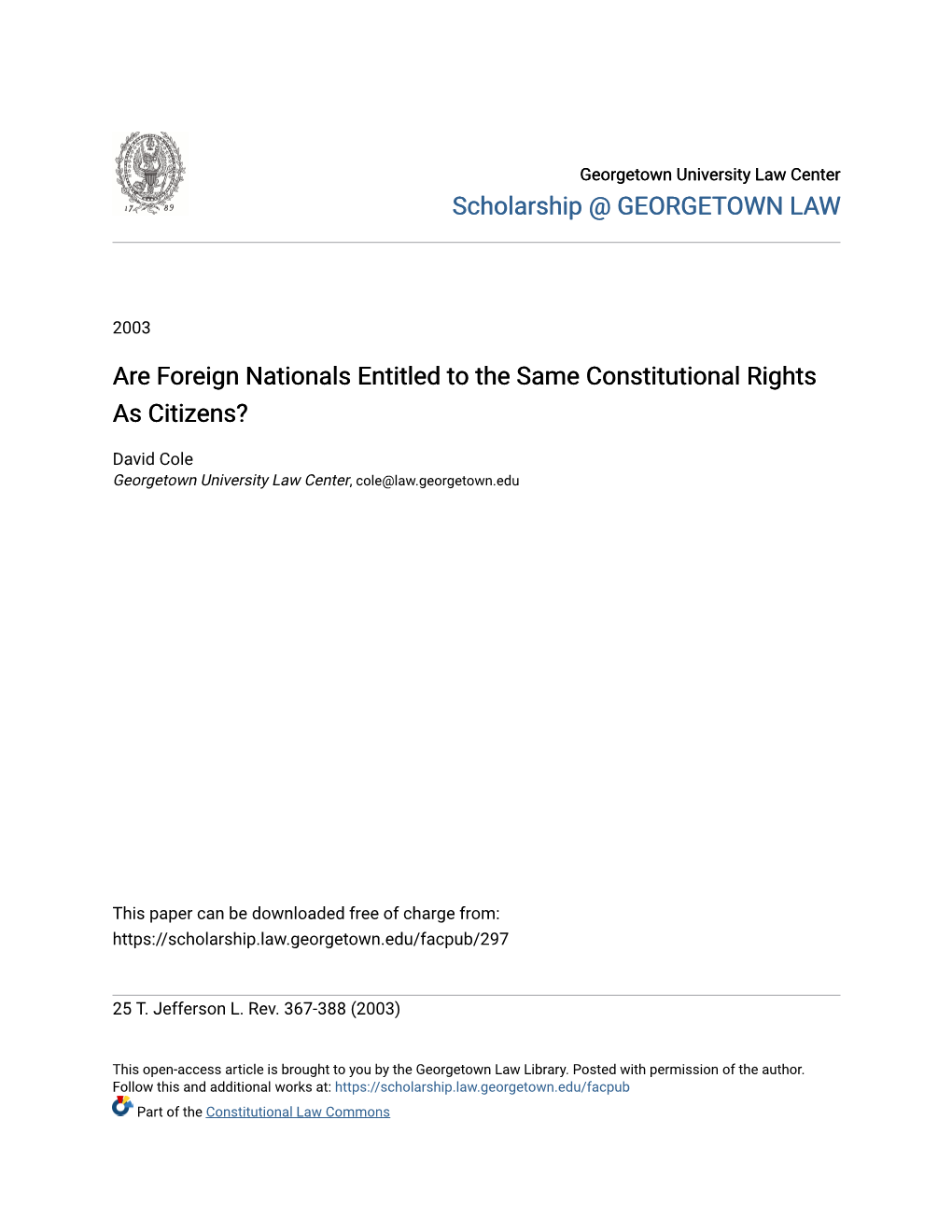 Are Foreign Nationals Entitled to the Same Constitutional Rights As Citizens?