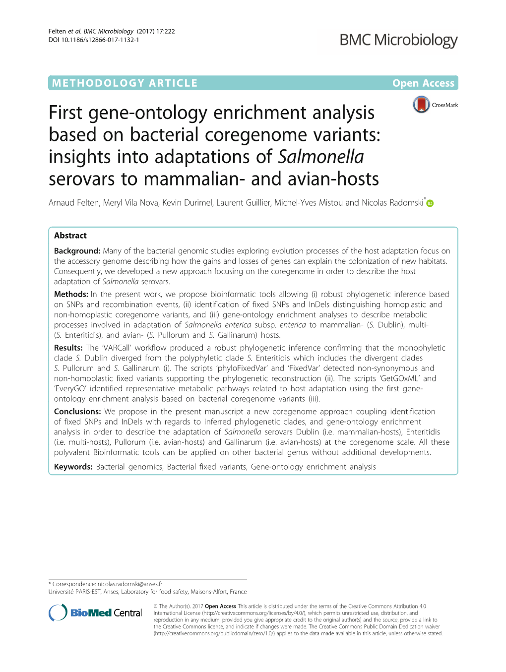 First Gene-Ontology Enrichment Analysis Based