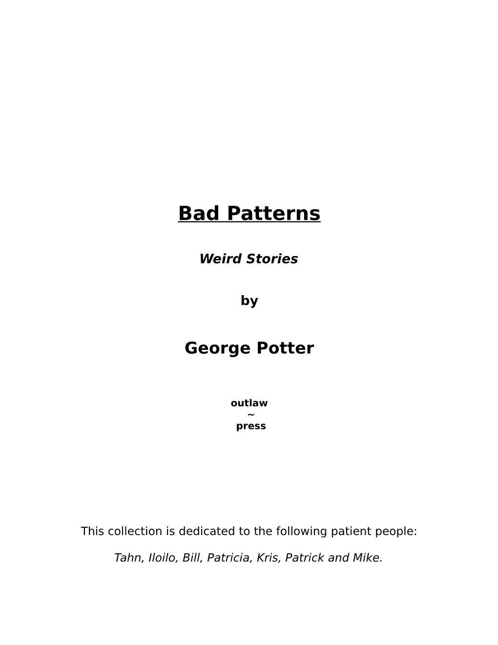 Bad Patterns