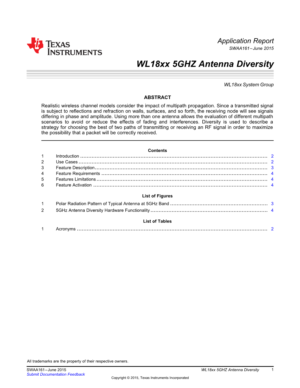 Wl18xx 5GHZ Antenna Diversity