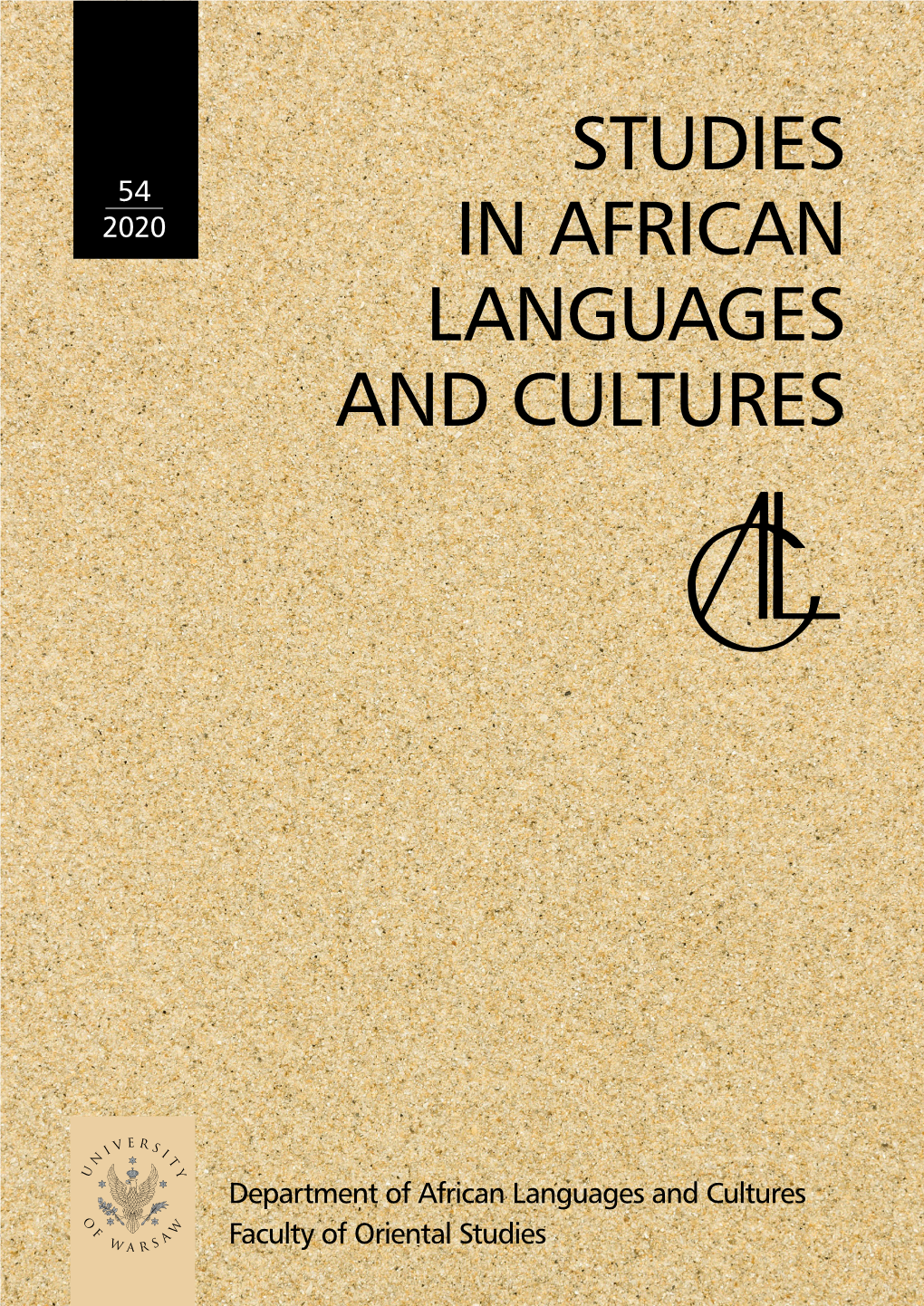 Studies in African Languages and Cultures. Volumen 54 (2020)