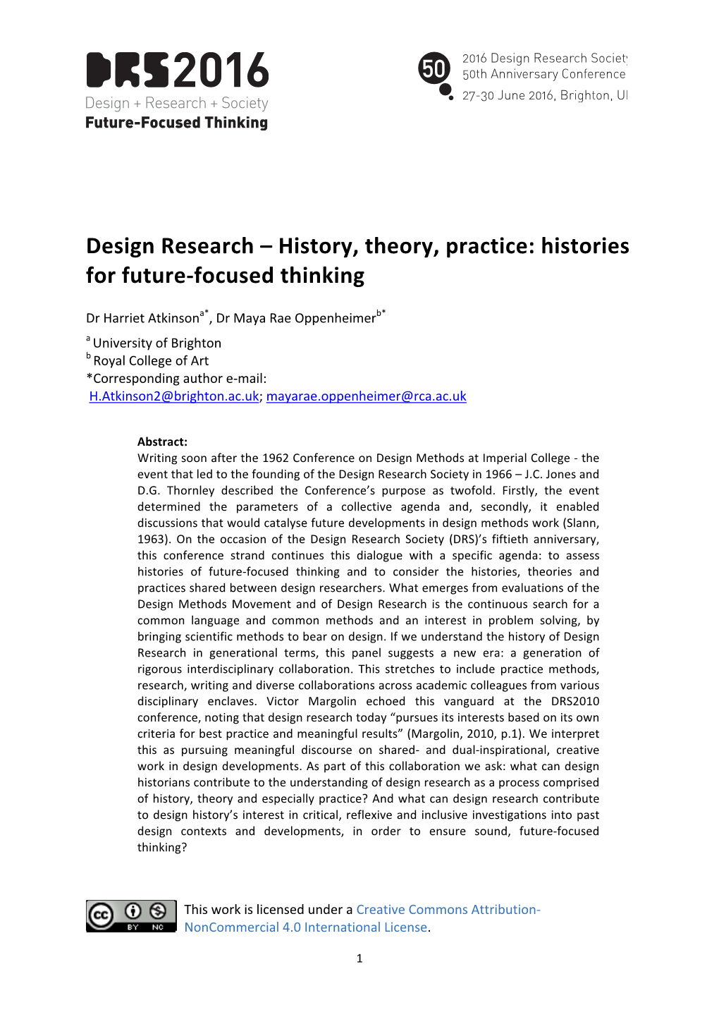 Design Research – History, Theory, Practice: Histories for Future-Focused Thinking