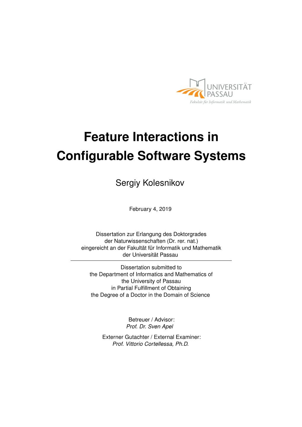 Feature Interactions in Configurable Software Systems