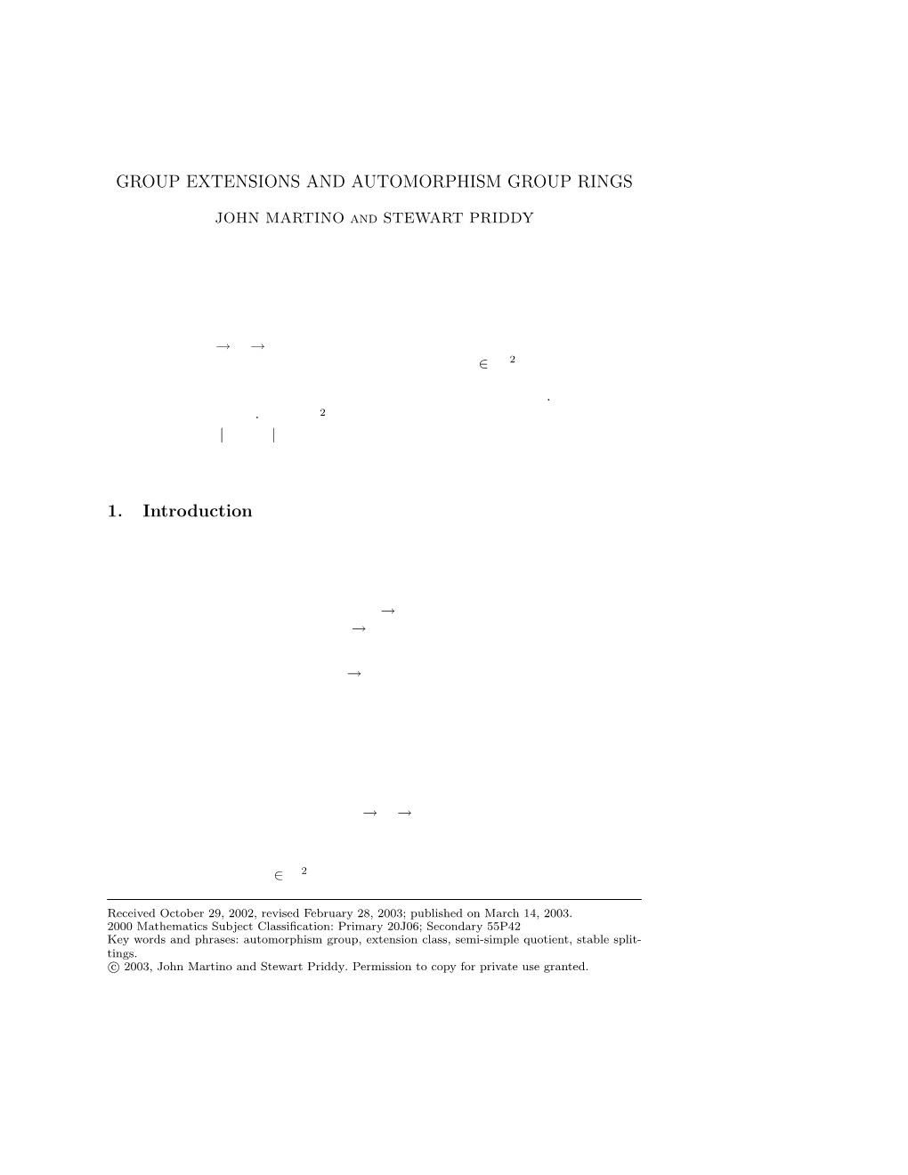 Group Extensions and Automorphism Group Rings