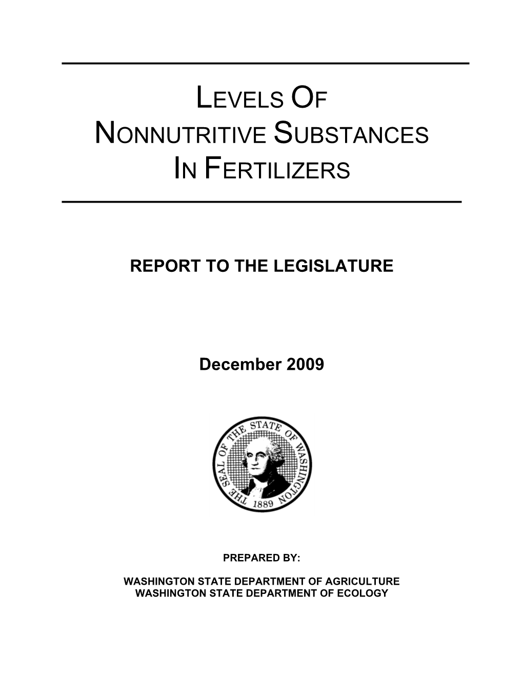 Levels of Non-Nutritive Substances in Fertilizers