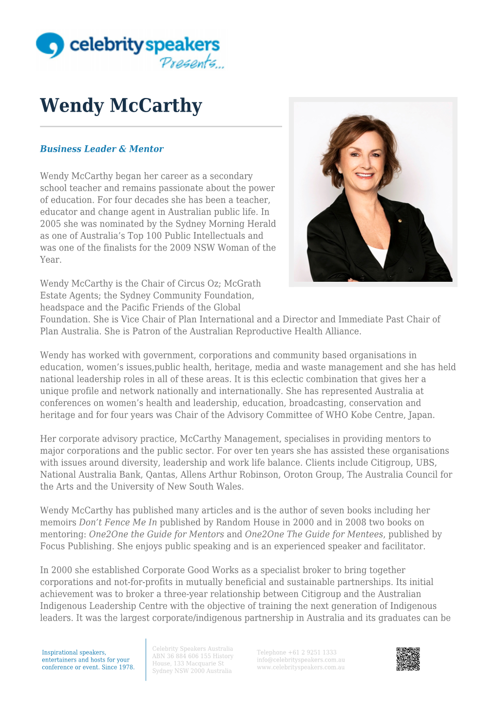 Wendy Mccarthy