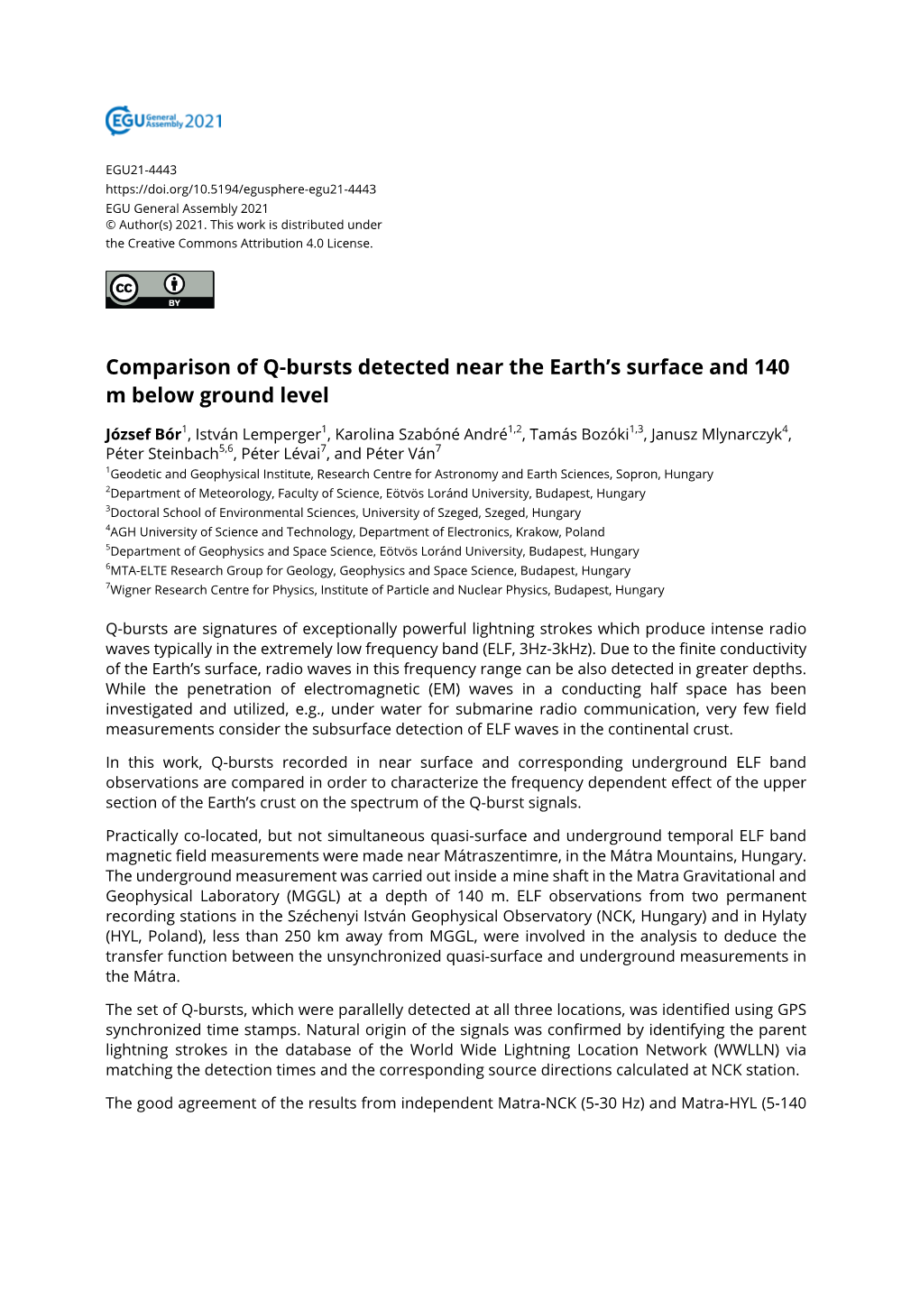 Comparison of Q-Bursts Detected Near the Earth's Surface and 140 M