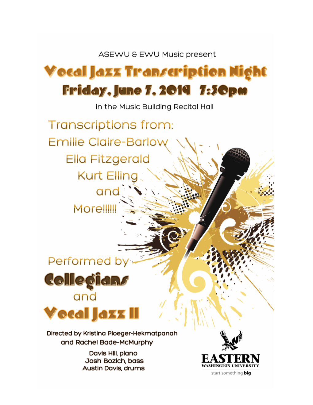 Vocal Jazz Transcription Night June 7, 2019