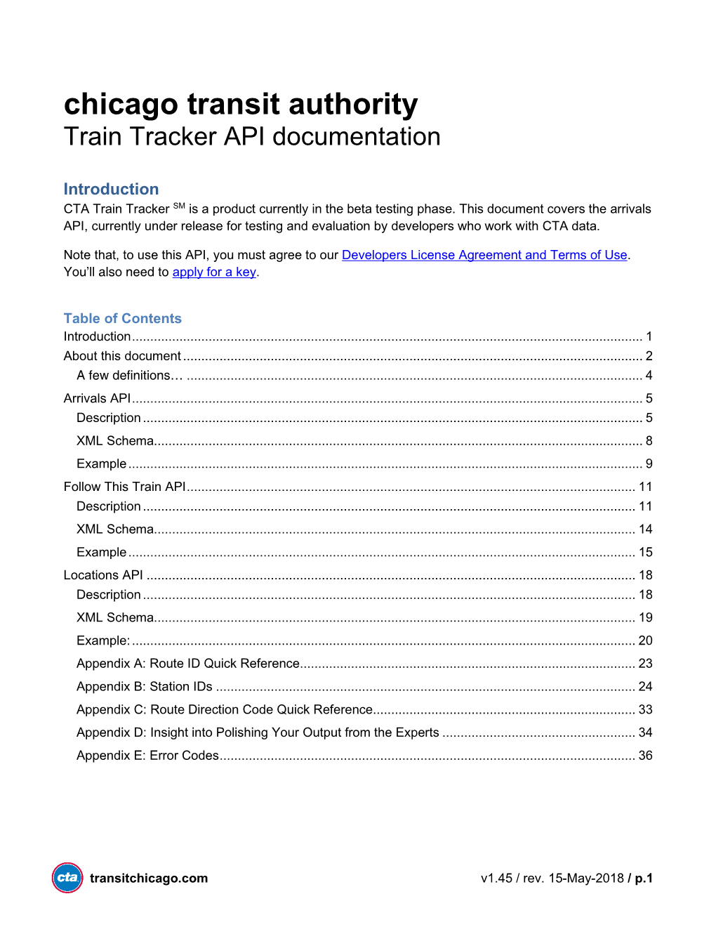 Train Tracker API Documentation