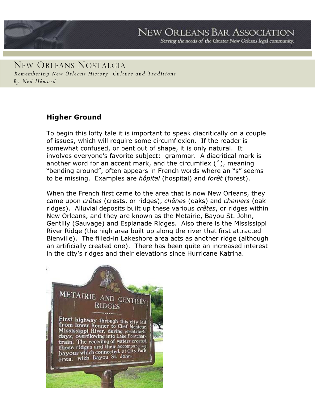 NEW ORLEANS NOSTALGIA Remembering New Orleans History, Culture and Traditions by Ned Hémard