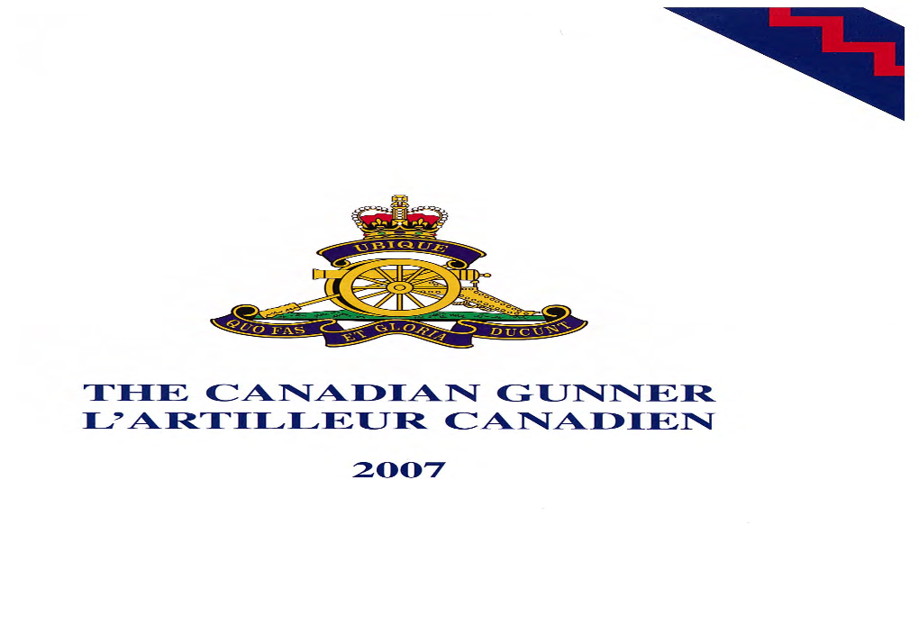 The Canadian Gunner L'artilleur Canadien 2007