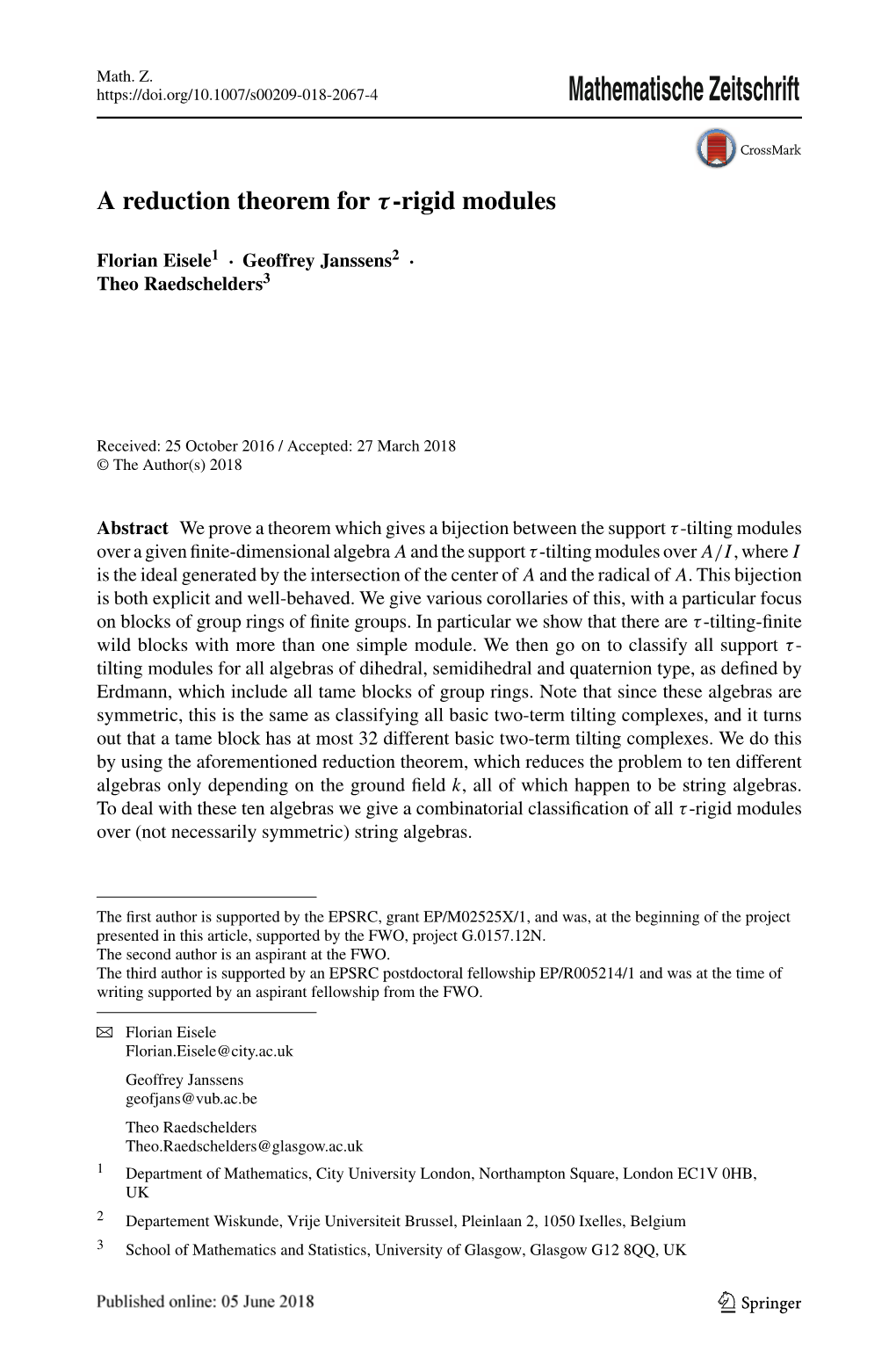 A Reduction Theorem for Τ-Rigid Modules