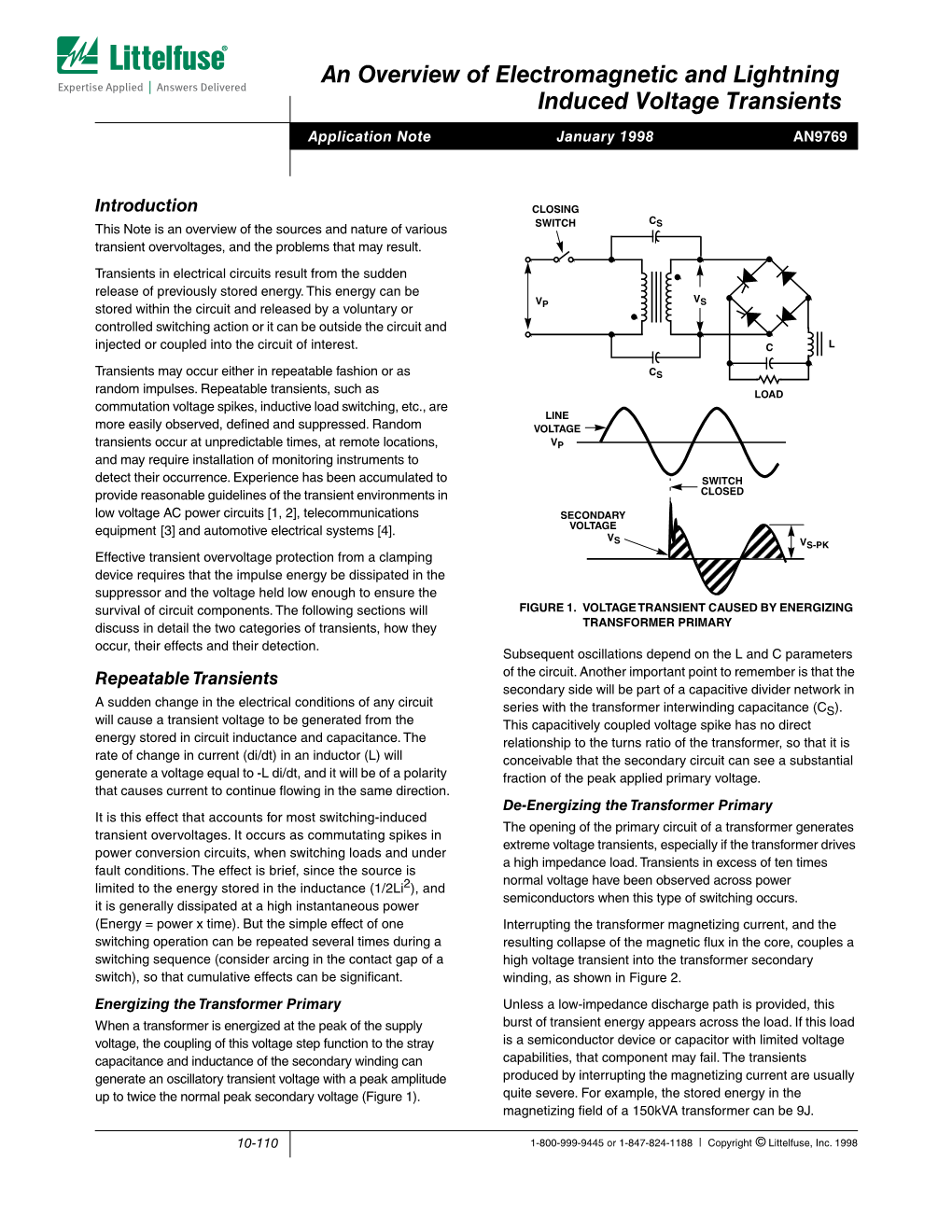 AN9769 an Overview of Electromagnetic and Lightning