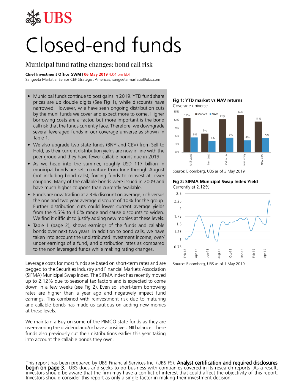 Closed-End Funds Municipal Fund Rating Changes: Bond Call Risk