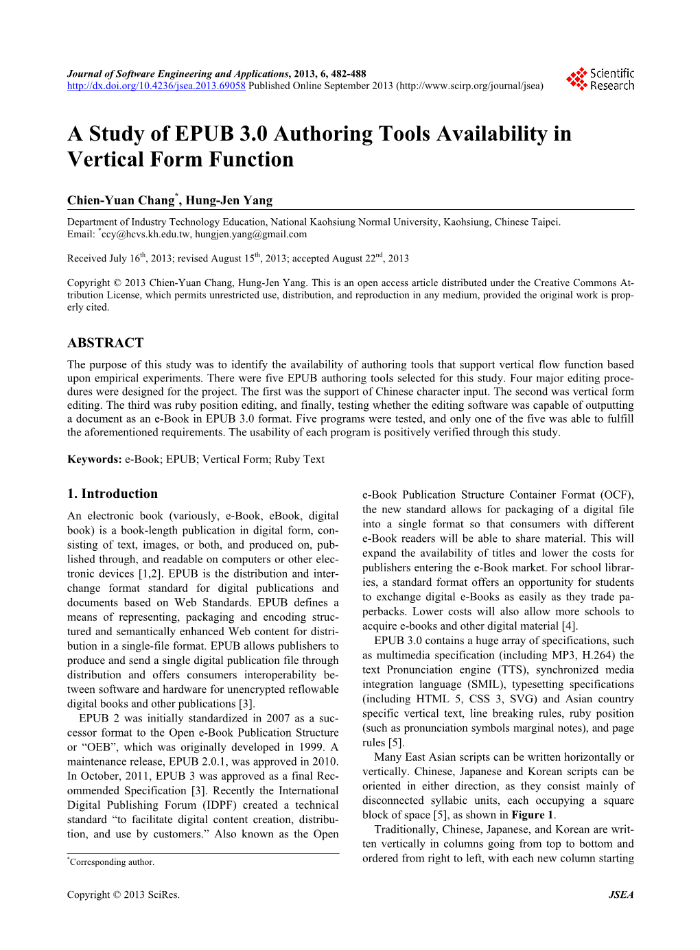 A Study of EPUB 3.0 Authoring Tools Availability in Vertical Form Function