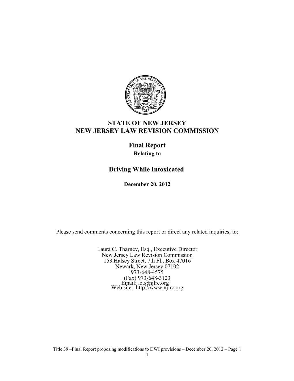 New Jersey Law Revision Commission s7