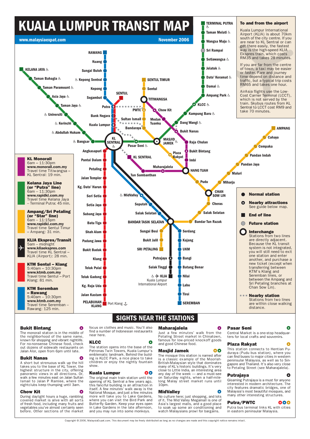 KUALA LUMPUR TRANSIT MAP Kuala Lumpur International Taman Melati Airport (KLIA) Is About 70Km South of the City Centre