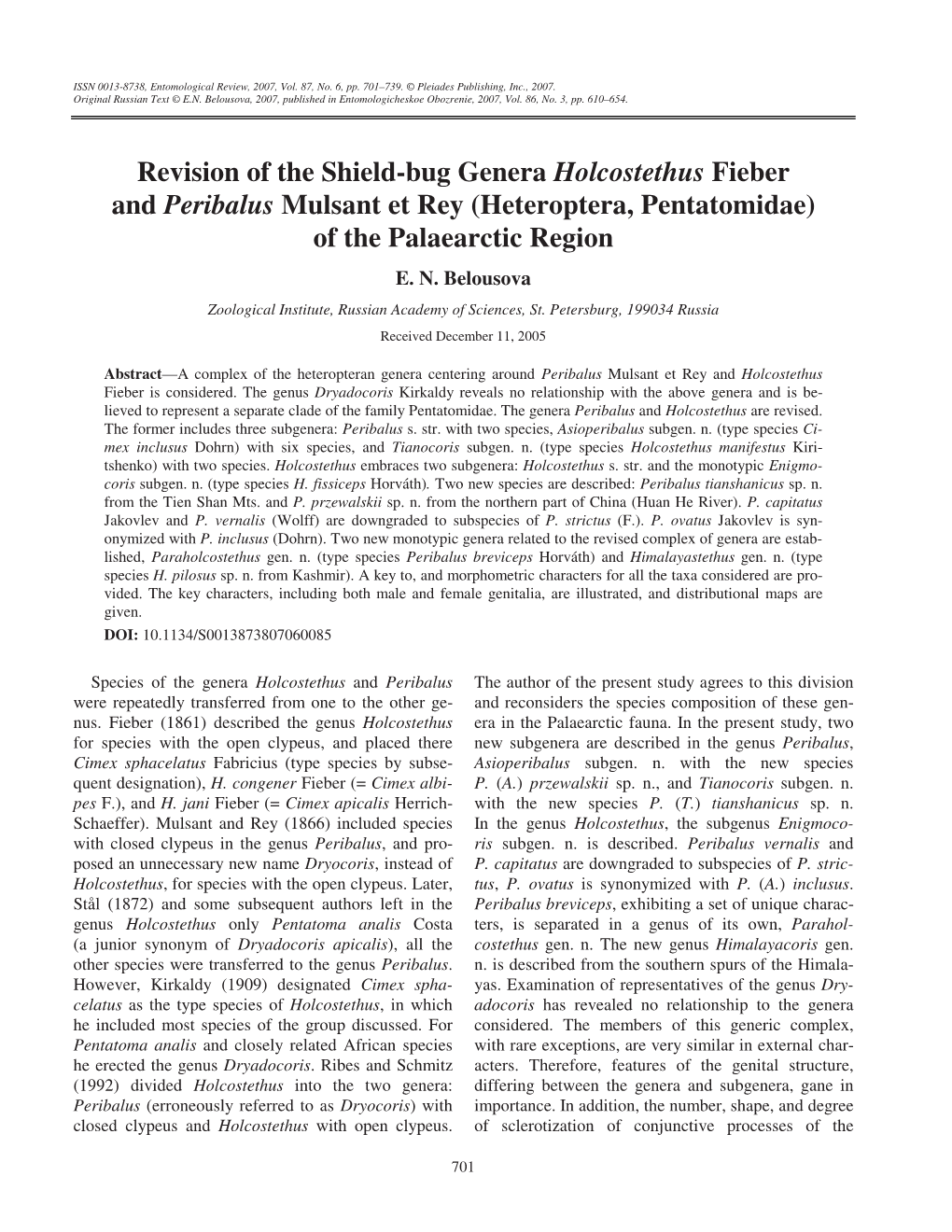 Revision of the Shield-Bug Genera <Emphasis Type=