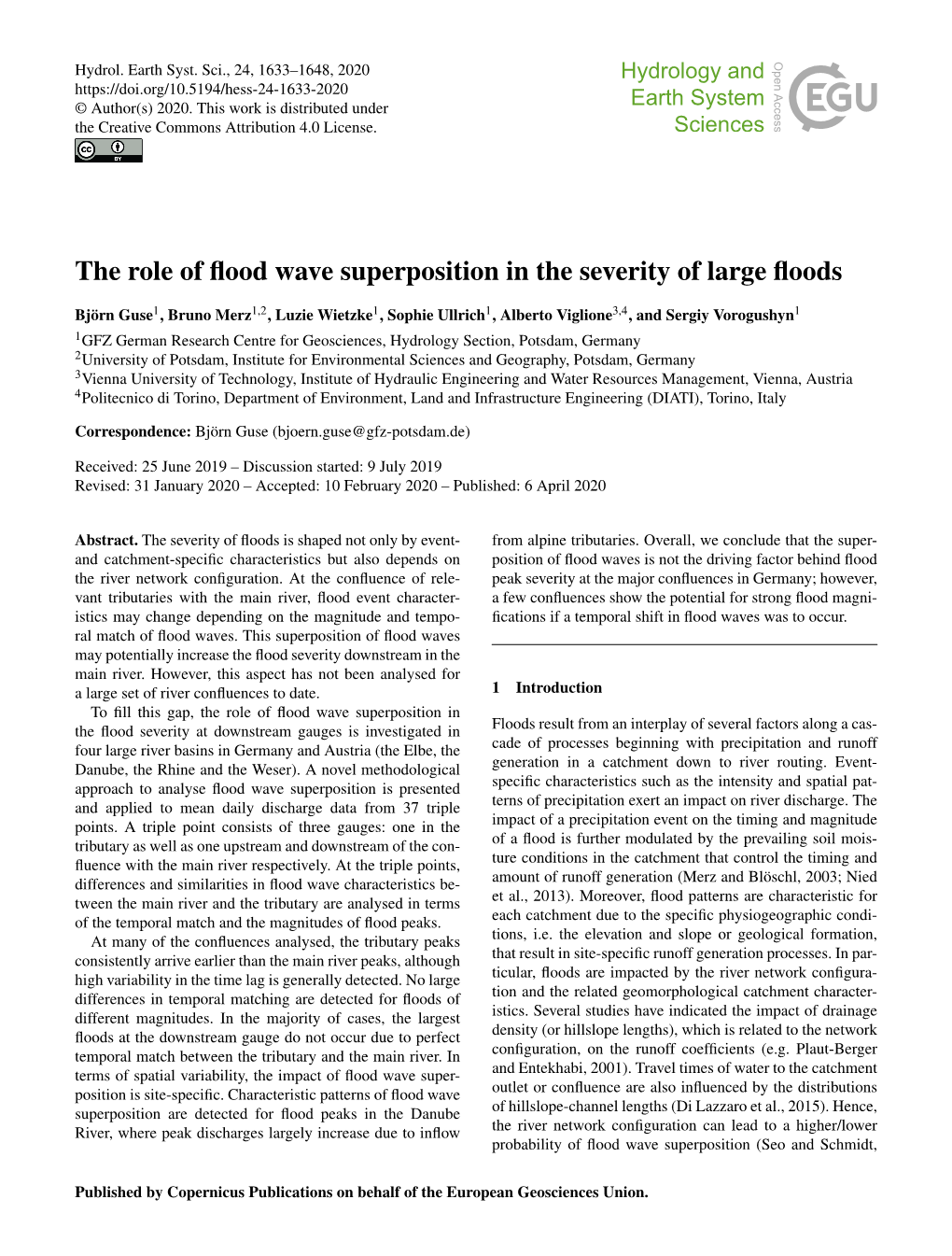 The Role of Flood Wave Superposition in the Severity of Large