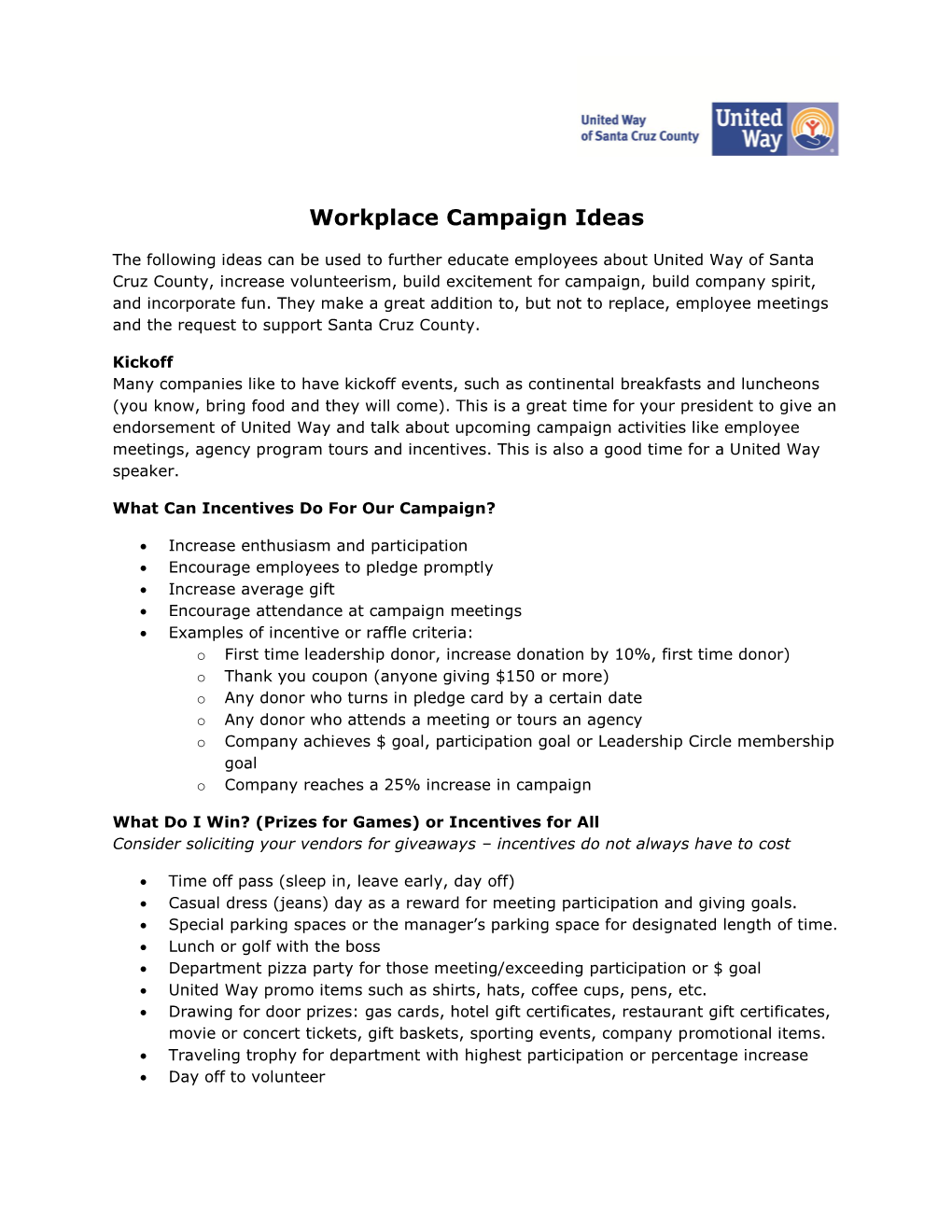 Workplace Campaign Ideas