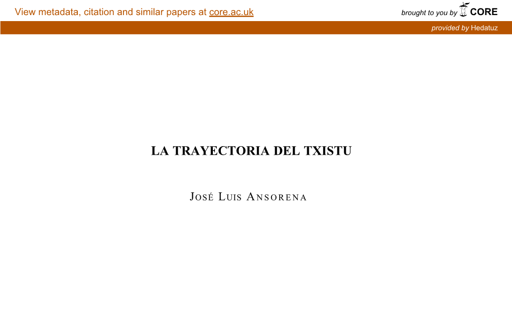 La Trayectoria Del Txistu