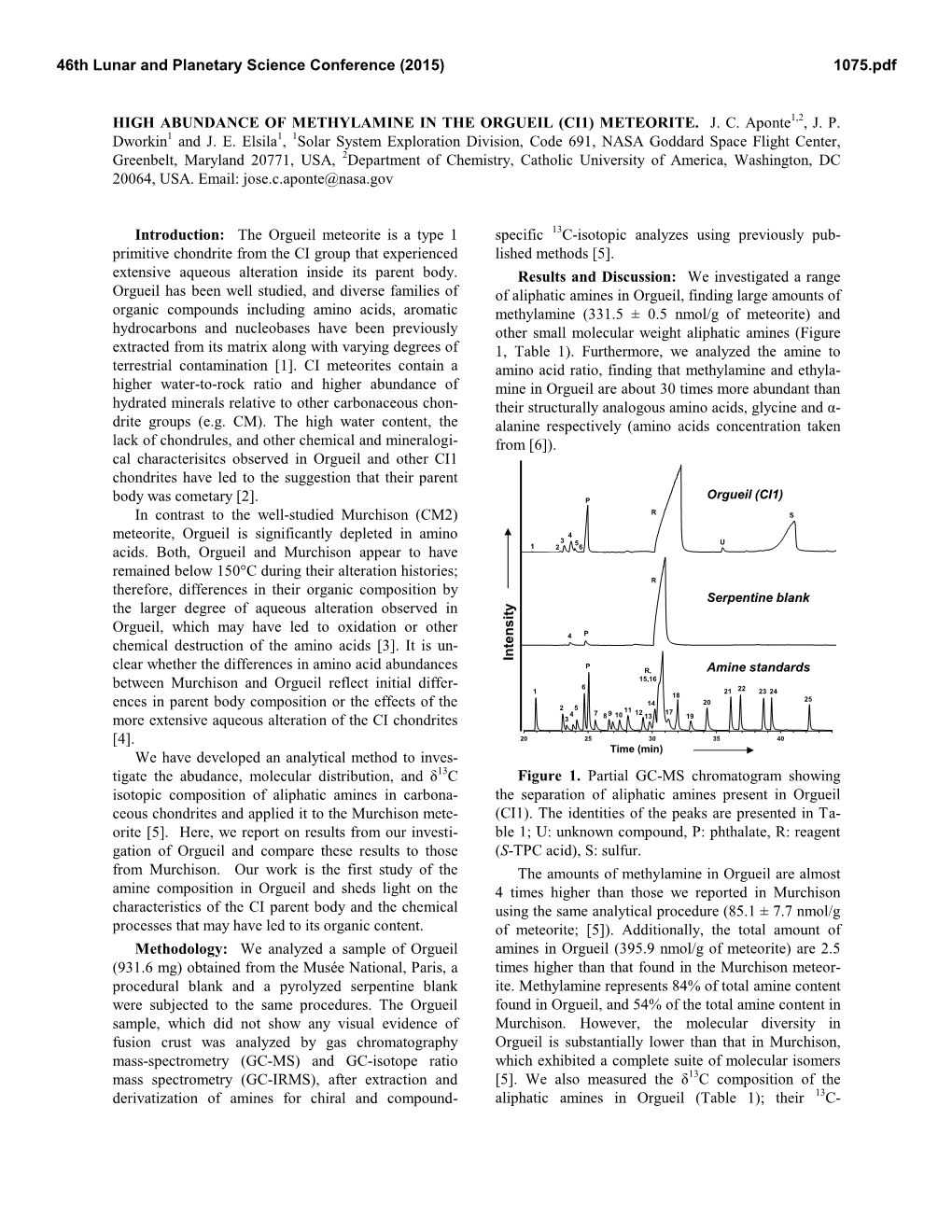 High Abundance of Methylamine in the Orgueil (Ci1) Meteorite