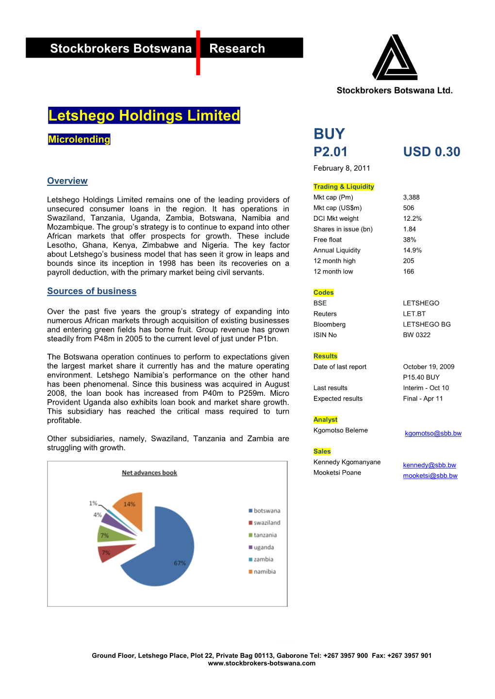 Letshego Holdings Limited BUY