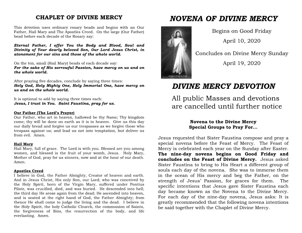 Novena of Divine Mercy