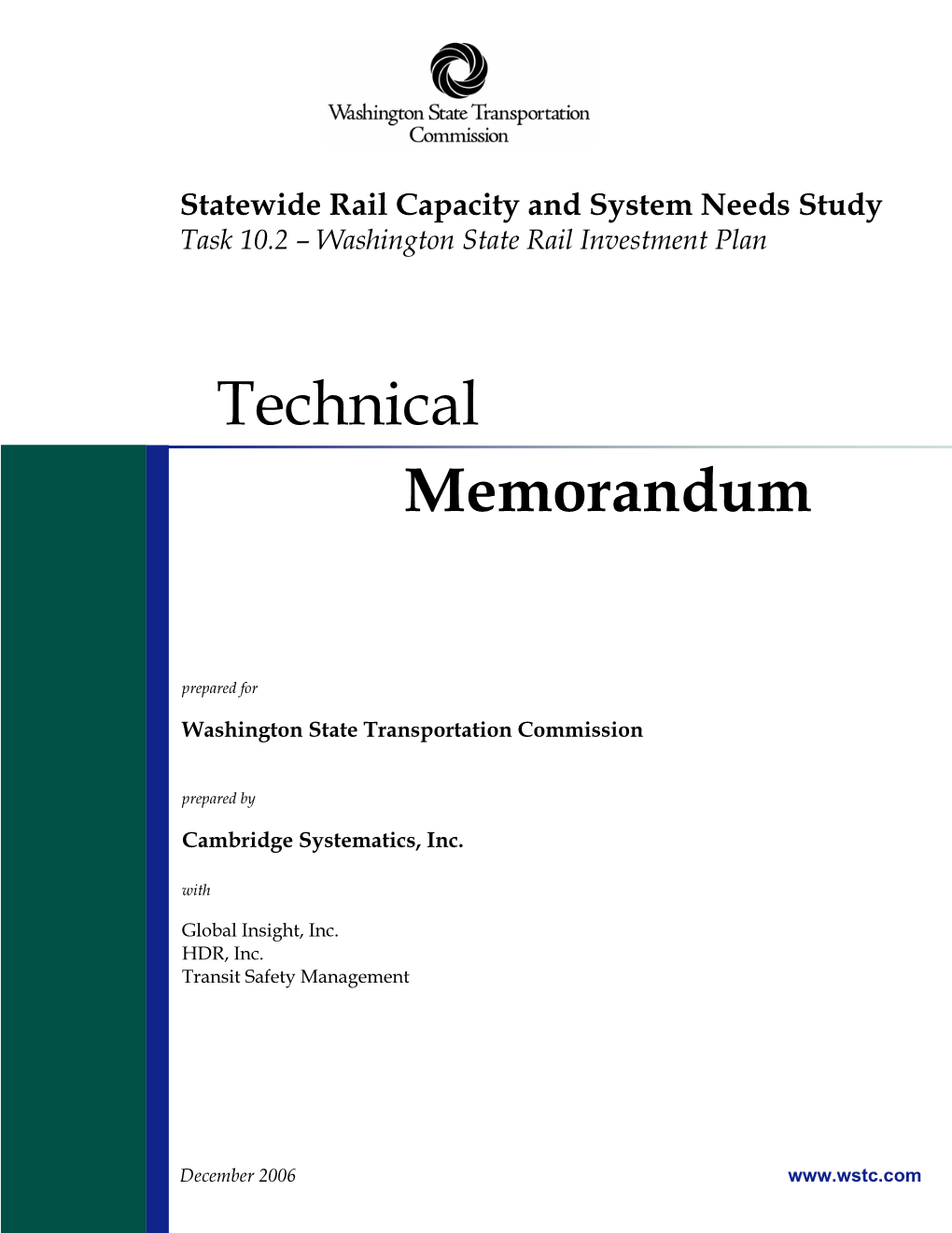 Washington State Rail Investment Plan