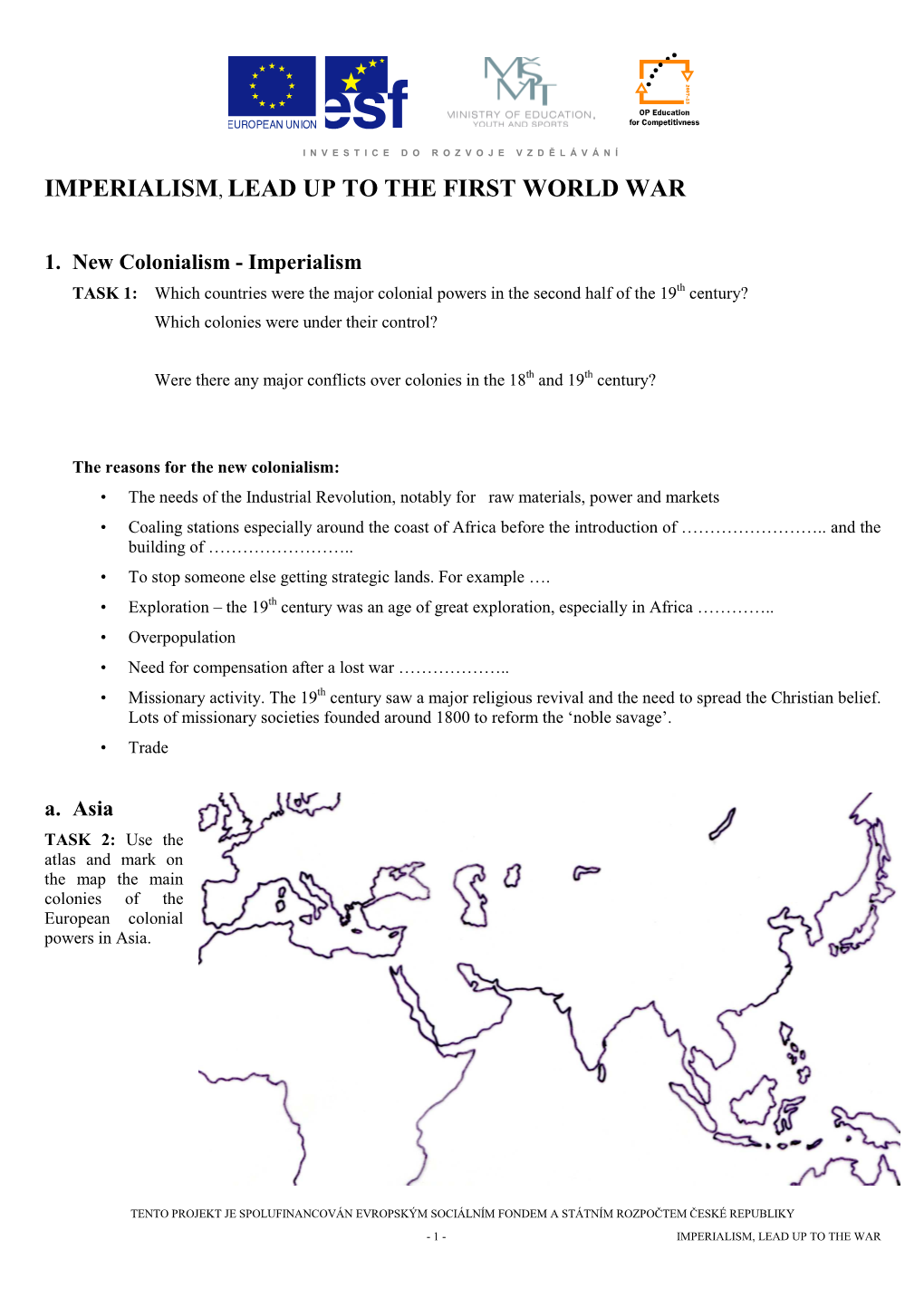 Imperialism, Lead up to the First World