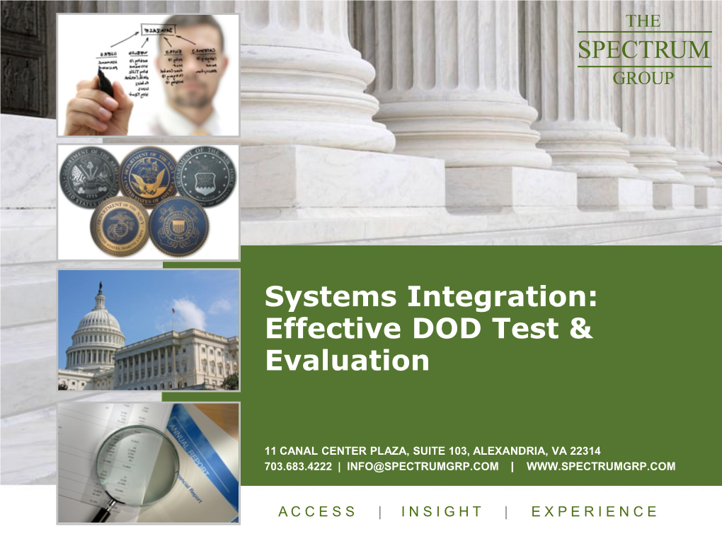 Systems Integration: Effective DOD Test & Evaluation