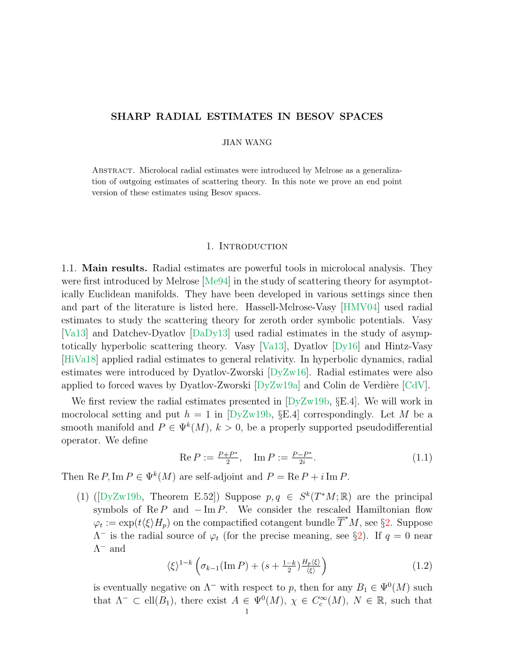 Sharp Radial Estimates in Besov Spaces