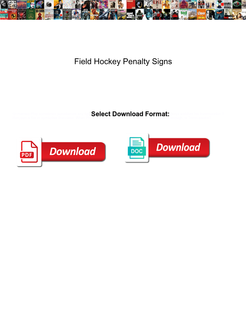 Field Hockey Penalty Signs