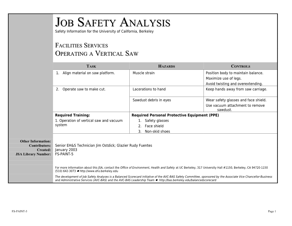 Job Safety Analysis s9