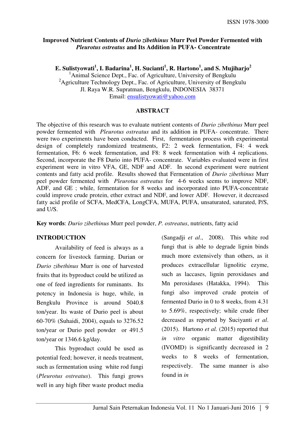 Improved Nutrient Contents of Durio Zibethinus Murr Peel Fermented