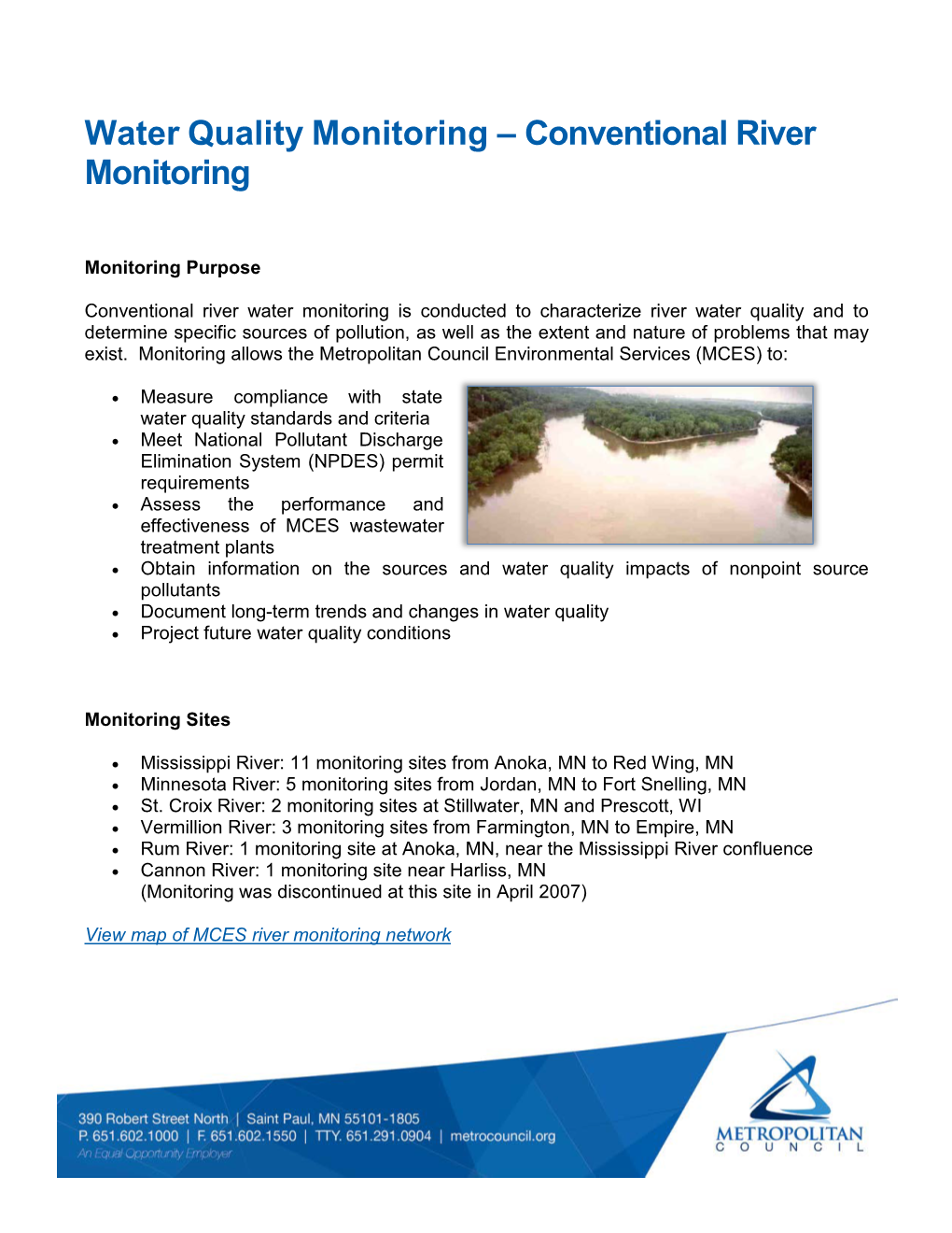 Conventional River Water Monitoring