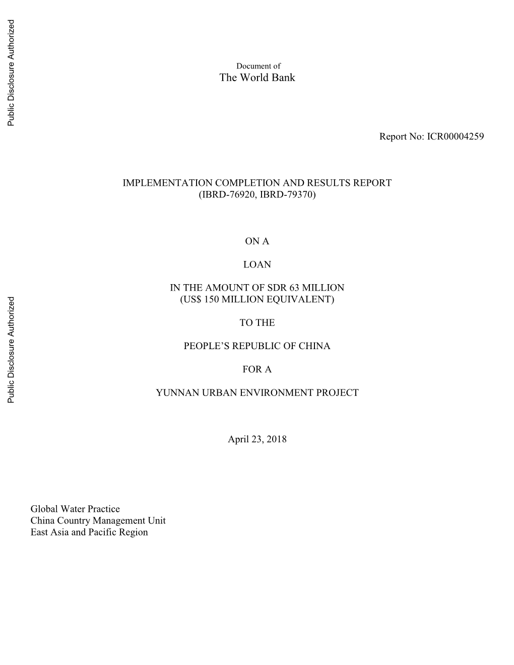 World Bank Document